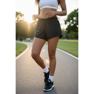 Athletic Works Women's Running Shorts Black XS 0-2 Lightweight Elastic‎ Waist
